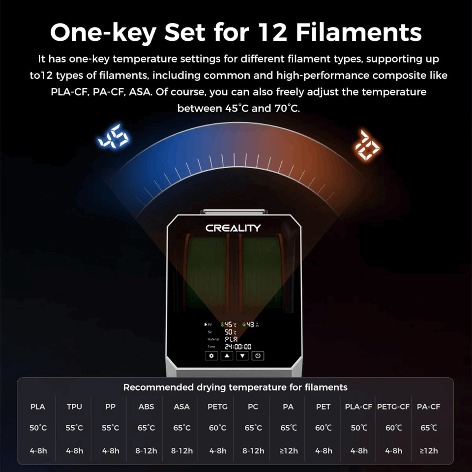 Creality Space PI Filament Dryer Plus – Filament Drying Solution