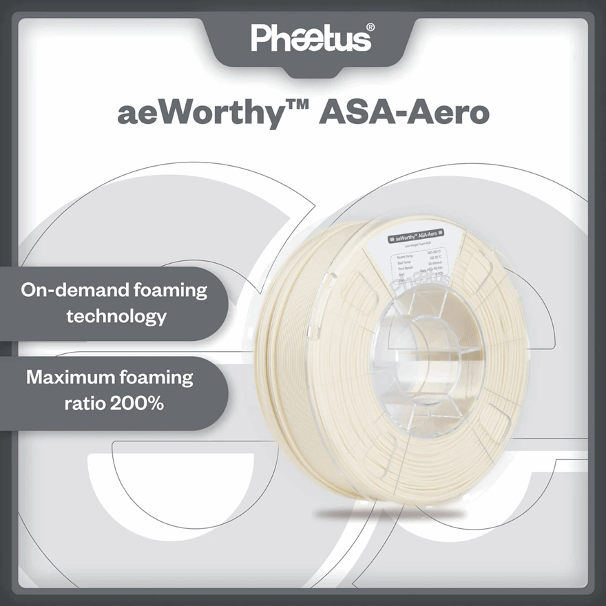 PHAETUS aeWorthy ASA-Aero Filament – Glass Fibre Reinforced Filament 1.75mm