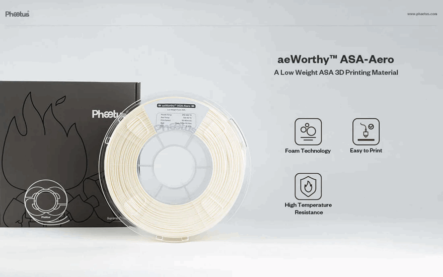 PHAETUS aeWorthy ASA-Aero Filament – Glass Fibre Reinforced Filament 1.75mm
