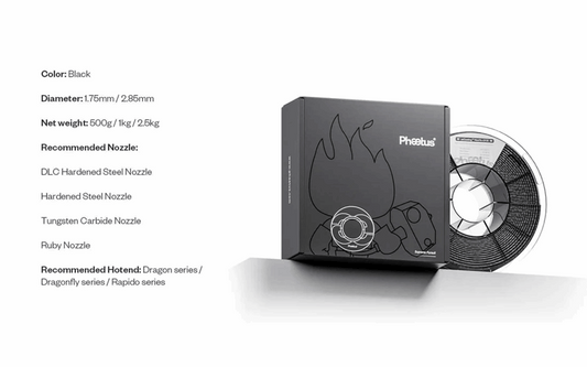PHAETUS NexPa CF25 Nylon Filament 1kg – Black
